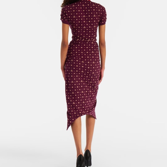 Pulling printed ruched cotton midi dress - Picture 8 of 12